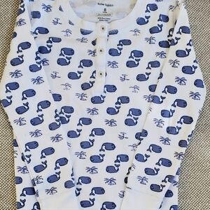 Roberta Roller Rabbit Girls Pajamas PJs Blue Whales Size 8 - Top Only